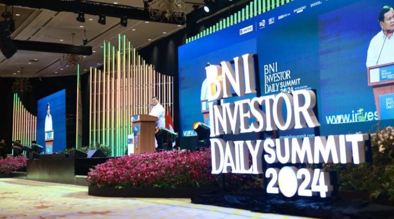 Menhan and President-Elect, General (Purn) Prabowo Subianto attended the closing of the BNI Investor Daily Summit 2024 event at Jakarta Convention Center (JCC), Senayan, Central Jakarta, Wednesday (9/10/2024) afternoon WIB.