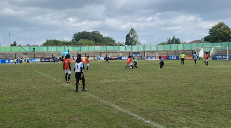 Sebuah pertandingan pada gelaran MilkLife Soccer Challenge-Yogyakarta Seri 2 2024 yang digelar Sabtu (26/10/2024).