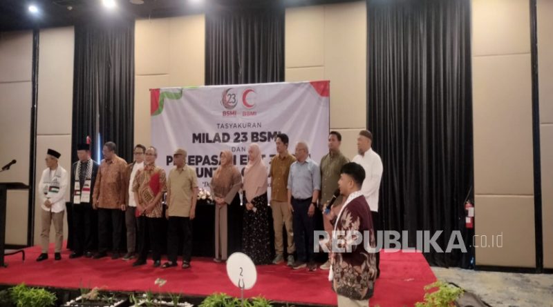 Pelepasan Tim EMT 3 dan 4 BSMI ke Jalur Gaza di Jakarta, Jumat (27/6/2025).