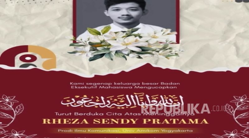 Mahasiswa Universitas Amikom yang meninggal dunia, Ahad (31/8/2025).