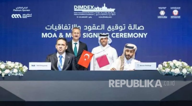 TAIS meneken nota kesepahaman (MoU) dengan Barzan Holding, memasok kapal fregat kelas ISTIF untuk TNI AL di sela Pameran dan Konferensi Pertahanan Maritim Internasional Doha (DIMDEX 2026) yang dibuka pada Senin (19/1/2026).